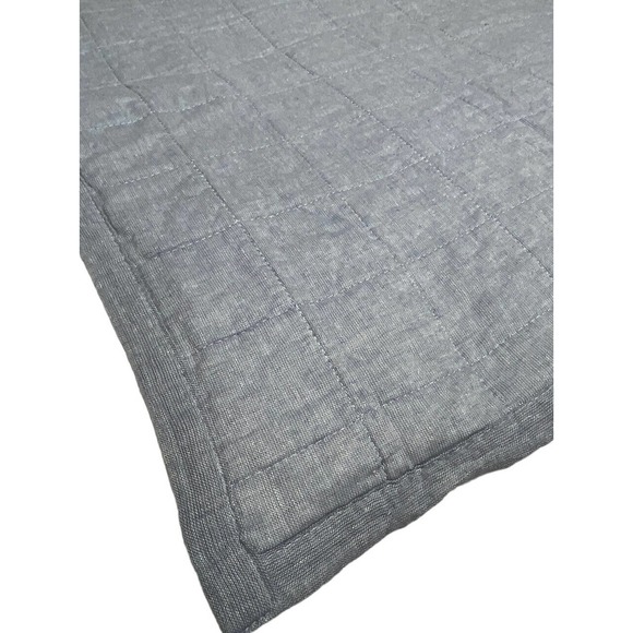 Tahari Home Bedding Tahari Home Blue Euro Pillow Sham Quilted Linen